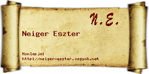 Neiger Eszter névjegykártya